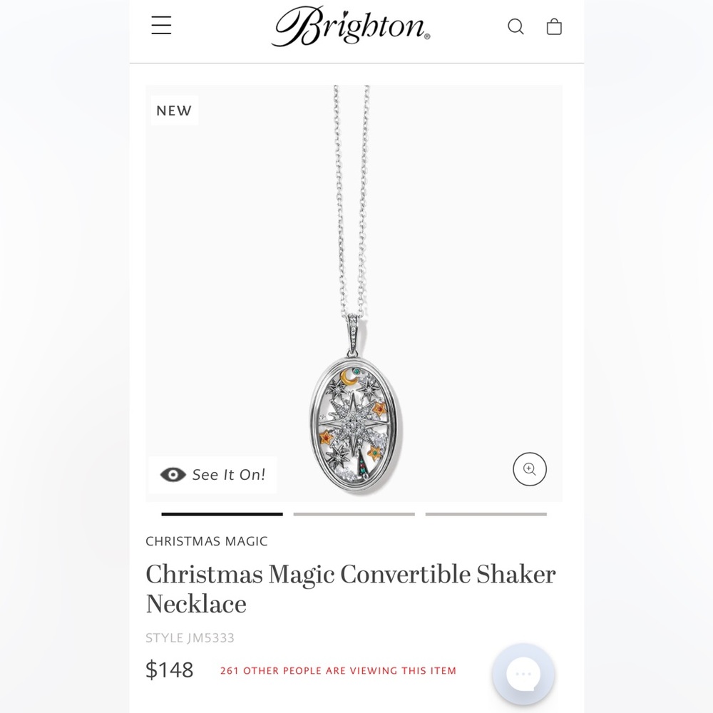 NWOT Brighton Christmas Magic Convertible Shaker Necklace